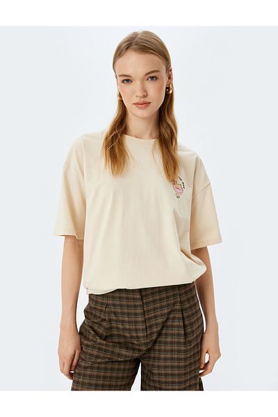 Koton Beige Oversized T-Shirt