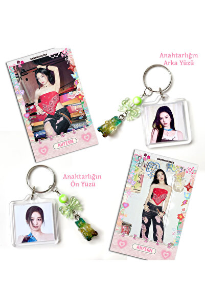 Güneş Kırtasiye BabyMonster Ahyeon 1 Adet Anahtarlık 2 Adet Fotokart