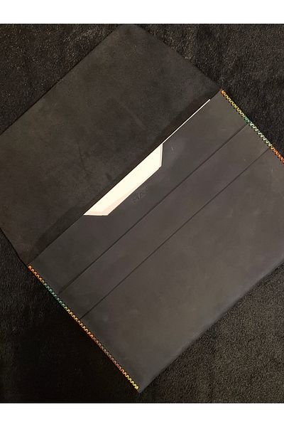MAT Deri حقيبة كمبيوتر محمول متوافقة مع Macbook 13 Air m1 m2 m3 m4 مصنوعة يدويًا من جلد نوبوك أنثراسايت