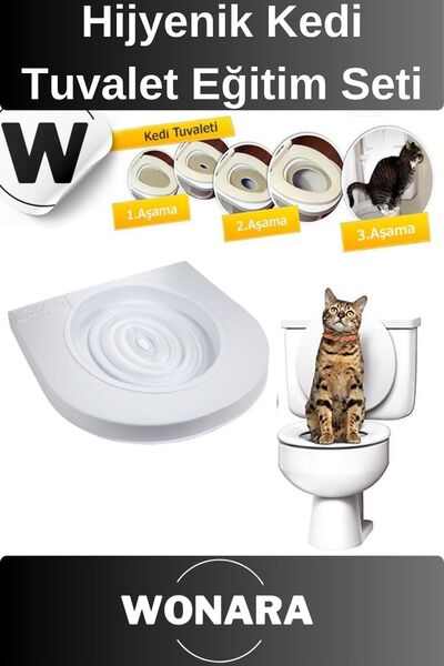 Wonara Pratik Yavru Yetişkinler Klozet Alıştırma Kapaklı Kum Kabı Hijyenik Ke...