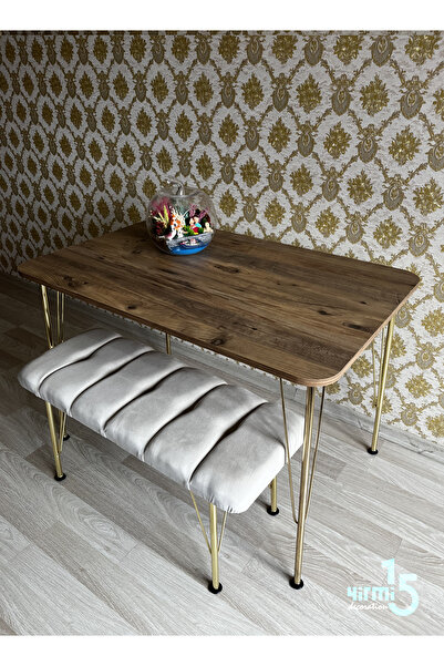 Yirmi15 Gold Metal Ayaklı 70x110 Atlantik Çam  Mutfak Masası -Balkon-Çalışma ...