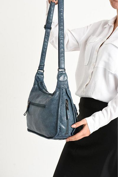 Baginn Y.S. Geantă de umăr pentru femei, cu curele încrucișate din piele, 30*19 cm, cu buzunare multiple, din piele artificială vegană