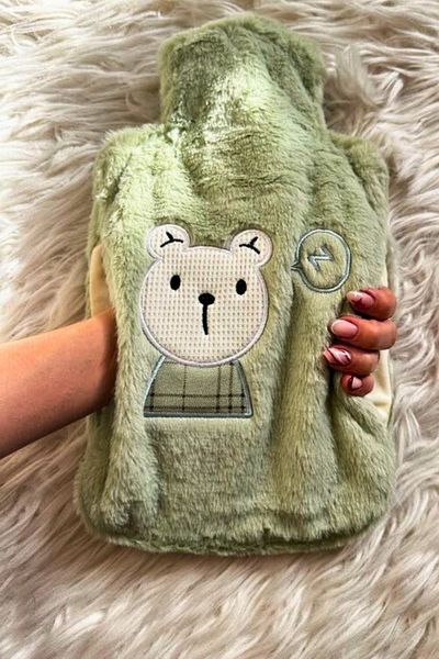 Meturas 2000ml Hot Water Bag with Plush Cover - through Handles Design Thermofor Mint