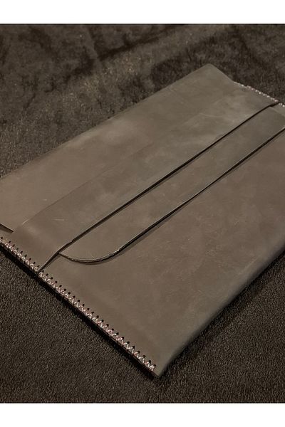 MAT Deri حقيبة كمبيوتر محمول متوافقة مع Macbook 13 Air m1 m2 m3 m4 مصنوعة يدويًا من جلد نوبوك أنثراسايت