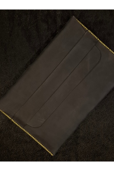 MAT Deri MacBook 13 Air M1 M2 M3 M4 Anthracite Nubuck Leather Handmade Compatible Case Laptop Bag