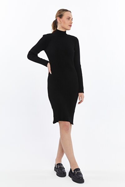 MA ananas Rochie de tricotaj cu guler în picioare pentru femei