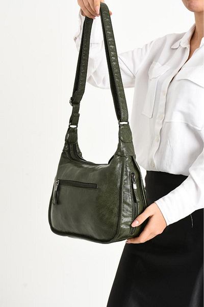 Baginn Y.S. Geantă de umăr pentru femei, cu curele încrucișate din piele, 30*19 cm, cu buzunare multiple, din piele artificială vegană