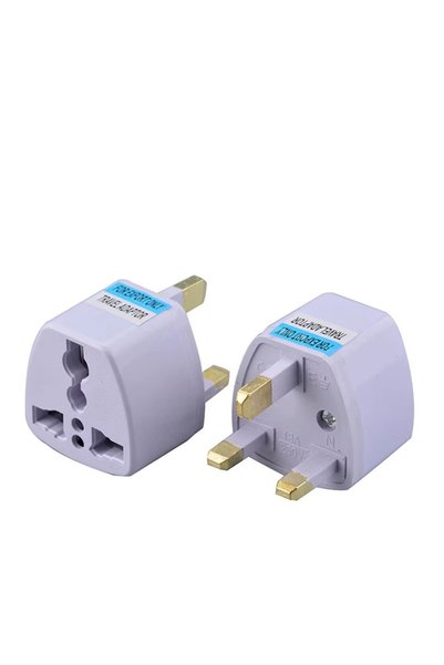 Derwell Evrensel 3Pin İngiltere HK AC Seyahat Priz abd/ab/AU İngiltere/HK 3 Pin Fiş dönüştürücü Piriz Beyaz