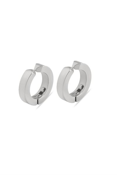 MAVEGA Unisex Non Tarnish High Quality Steel Silver Color Hoop Earrings