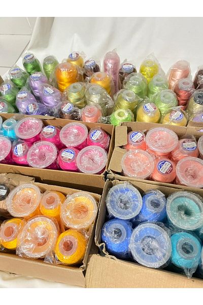 Loş Dükkan 2,500 Yards Embroidery Thread - Shatter-Resistant, 100% Polyester, Glitterless Glossy Flush Thread