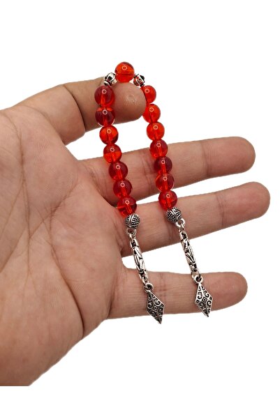 Han Ticarethane Combinație de culoare argintie Sticlă roșie naturală Zaza Tesbih