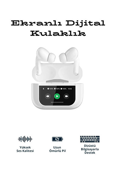 teknotrust Dijital Ekranlı Dokunmatik Beyaz Mikrofonlu Spor Samsung/Iphone/Xi...