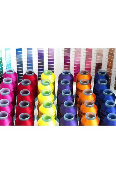 Loş Dükkan 2,500 Yards Embroidery Thread - Shatter-Resistant, 100% Polyester, Glitterless Glossy Flush Thread