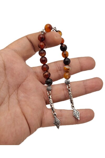 Han Ticarethane Culoarea argintie combinată cu piatră de agat natural Zaza Te...