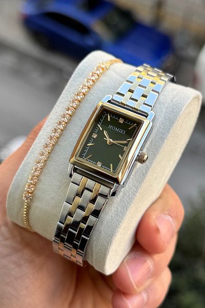 Homies Women's Wrist Watch Small Case Gift Box and Bracelet Hm 729076562
