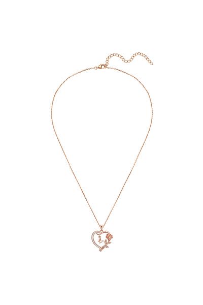 Rafaela Donata Silberhalskette Kette mit Anhänger Sterling Silber roségold Zirkonia weiß