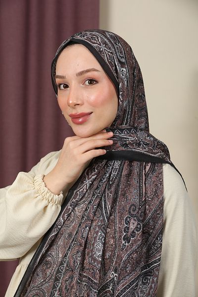 aldyoo Retro Ethnic Pattern Cotton Shawl Black Earth (70X180Cm)