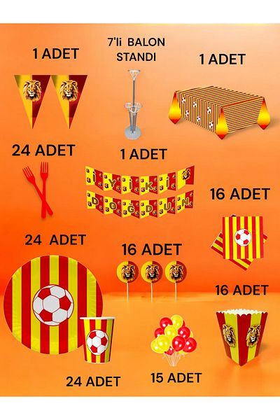 VibeHome 24 Person Red Yellow Fan 2XL Pack - Birthday Party & Fun Events