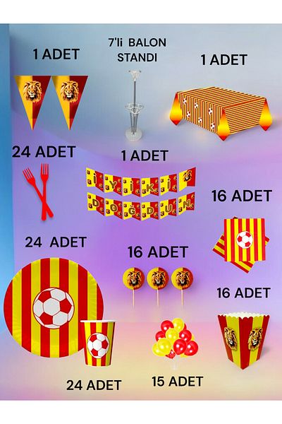 VibeHome 24 Person Red Yellow Fan 2XL Pack - Birthday Party & Fun Events