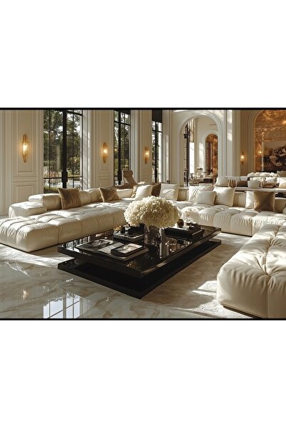 LUXURY VİLLA LUXURY SİYAH CAMLI ORTA SEHPA 100X180 CM YÜKSEKLİK 35CM