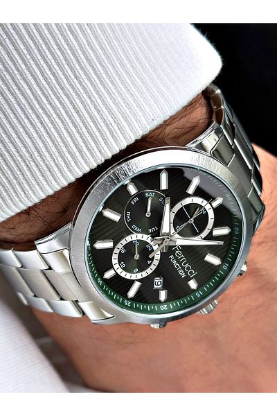 Ferrucci Functions Active 3 Atm Waterproof Steel Cord Men's Wrist Watch