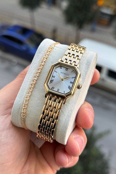 Homies Vintage Cut Women's Wristwatch - Small Case with Gift Box and Bracelet Hm 098753277