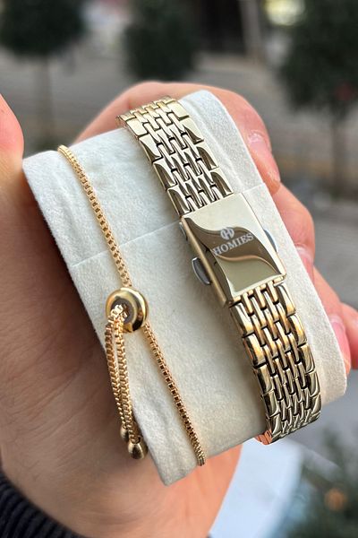 Homies Women's Watch with Vintage Stone Detail - Small Case, Gift Box and Bracelet Gift 8