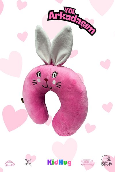 KidHug Pernă de călătorie pentru fete și băieți brodate Animale 3d - Figurine anime colorate