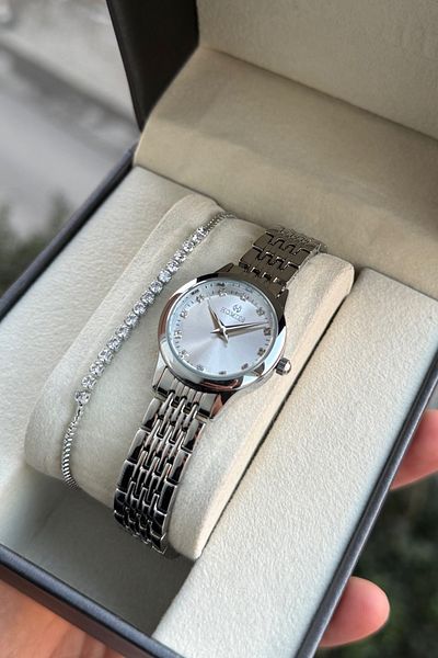 Homies Women's Watch with Vintage Stone Detail - Small Case, Gift Box and Bracelet 8
