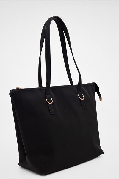 Yuka Atelier Geantă shopper pentru femei Vera, impermeabilă, cu mâner dublu, neagră