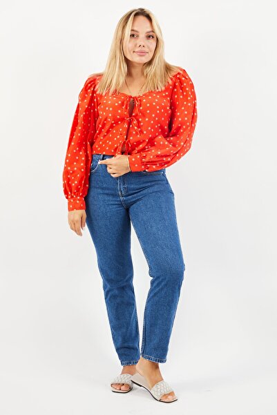 Levi's Women V-Neck Long Sleeves Top, Orange