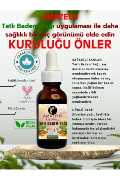 Amazeus 4-Piece Care Set''Hair, Skin and Eyebrow/Eyebrow General Care'' 100% Pure (Argan, Sweet Almond, Baby, Indian