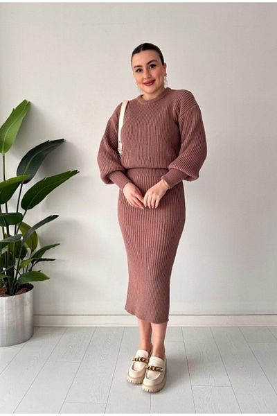 ikomteks Selanik Knit Skirt Set