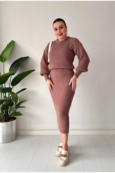 ikomteks Selanik Knit Skirt Set