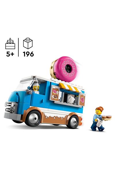LEGO City Donut Truck 60452 – Kreatív játékkészlet gyerekeknek 5 éves kortól (196 darab)