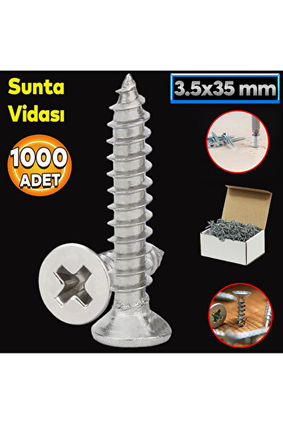 Genel Markalar Sunta Vidası 3.5x35 1000 Adet