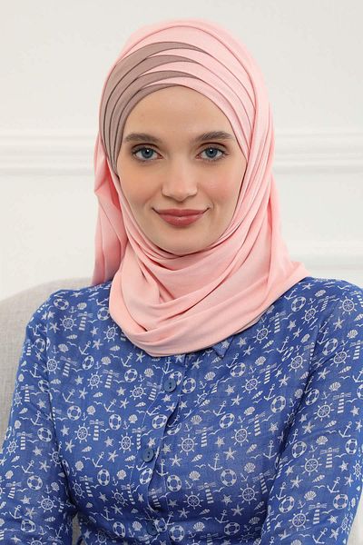 Aisha's Design Double Colored Plug and Play Practical Combed Cotton Shawl,cps-49,cps-49