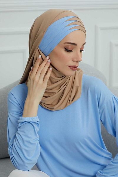 Aisha's Design Double Colored Plug and Play Practical Combed Cotton Shawl,cps-49,cps-49