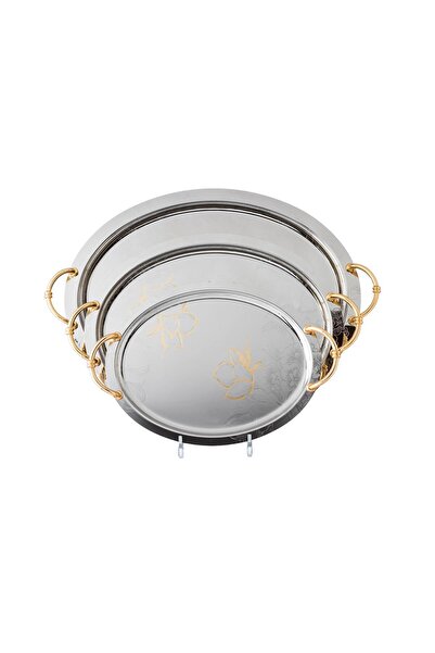 Dania Heavy metal tray set in three different sizes with modern design and en...