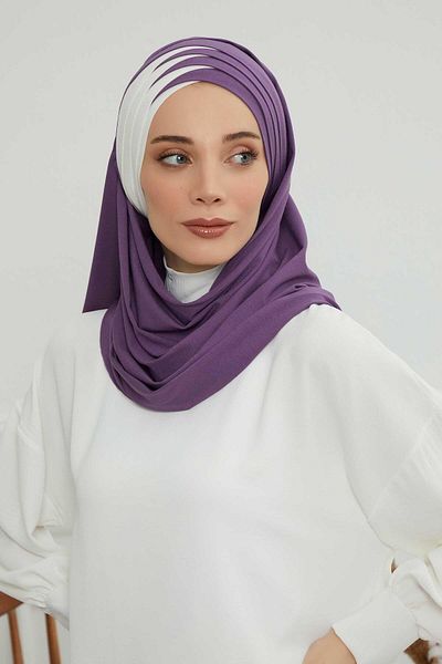 Aisha's Design شال قطني ممشط عملي مزدوج اللون، cps-49، cps-49