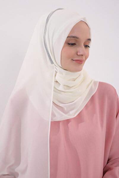 Ayşe Tasarım Practical Chiffon Shawl,Ps-22,Cream
