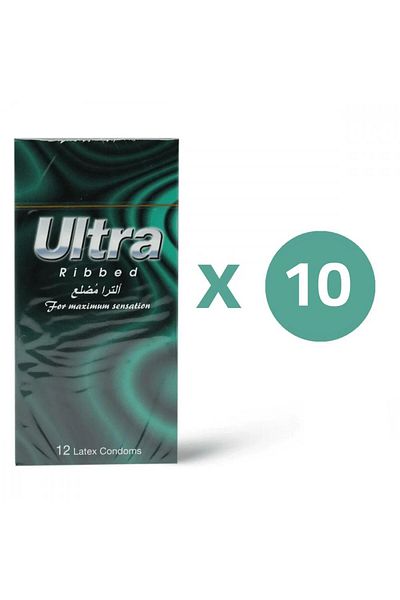 ULTRA Condoms Ribbed 12 Pieces ( 10 Piece )