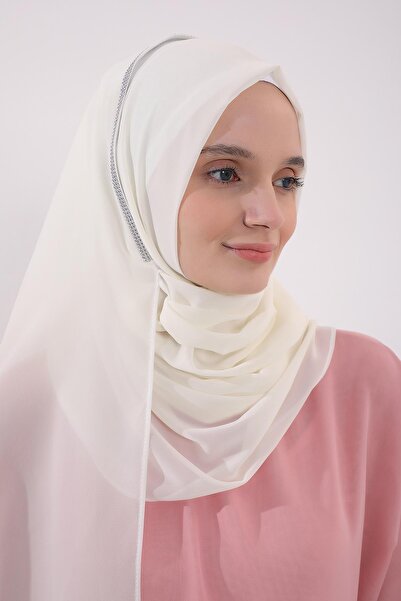 Ayşe Tasarım Practical Chiffon Shawl,Ps-22,Cream