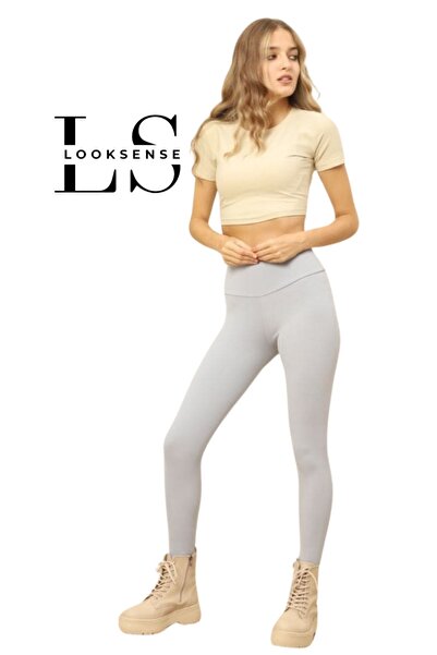 Looksense Kadın Yüksek Bel Toparlayıcı Fitilli Tayt 01818