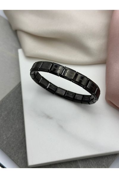 Unzilee Black Italian Steel Bracelet 9mm