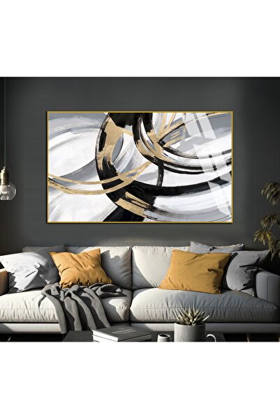 Harikabirev HARİKABİREV | MODELL ABSTRACT DE FORMĂ GRAY-NEGRU-AURIE 01 | TABL...