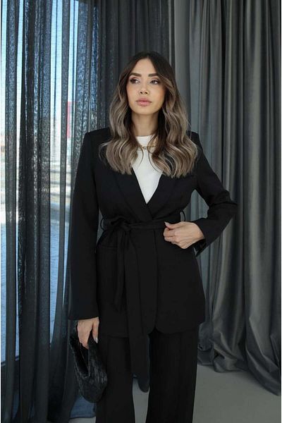 Bella Breeze Women's Belted Jacket Pants Suit