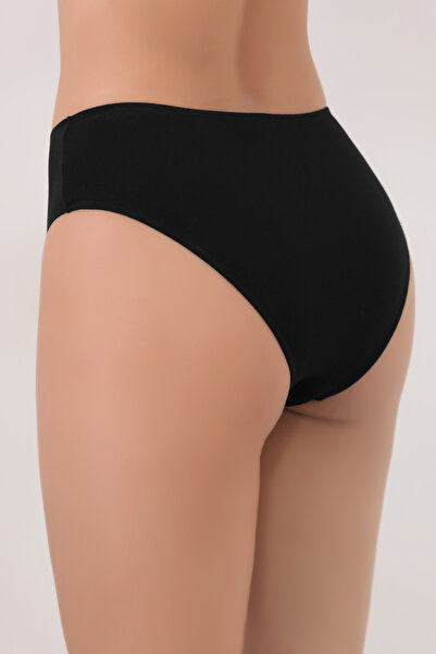 Brandpanty Chiloți de damă din bumbac negru cu talie înaltă și tiv gros - 5676088 -Liliac