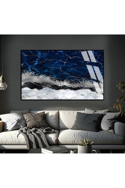 Harika bir ev HARİKABİREV | ALBASTRU-ARGINTIU FORMĂ ABSTRACTĂ 01 | TABLĂ DE S...