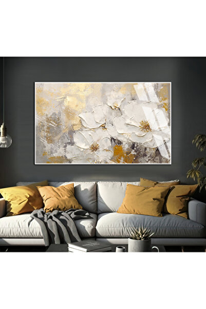 Harika bir ev HARİKABİREV | FORMĂ DE FLORI DE AUR ALB MOALE 001 | TABLO DE ST...